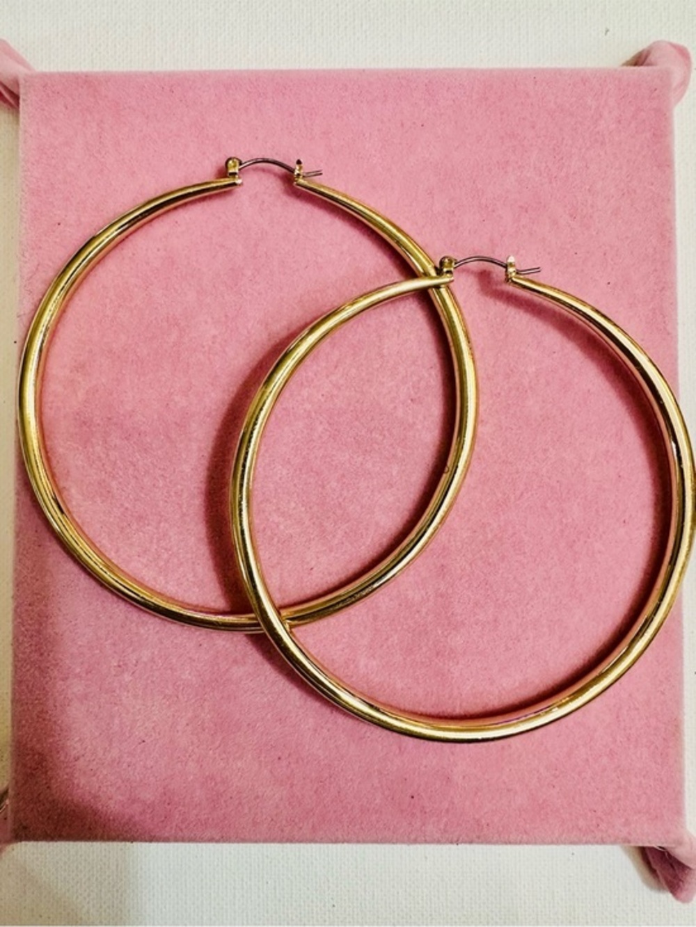 Classic Gold Tone Oversized Hoop Earrings